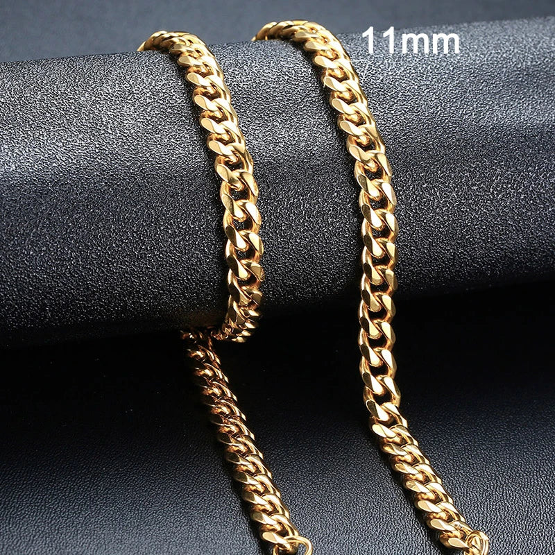 Retro Cuban Link Chain Necklace for Men | Stainless Steel Hip Hop Jewelry