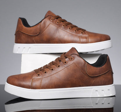 Brown Leather Casual Sneakers