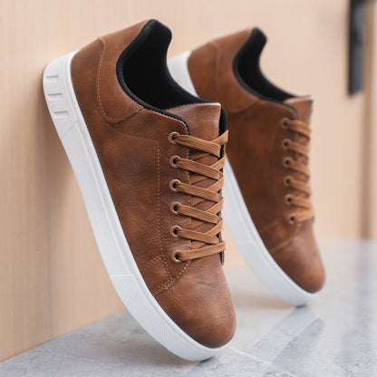 Brown Leather Casual Sneakers