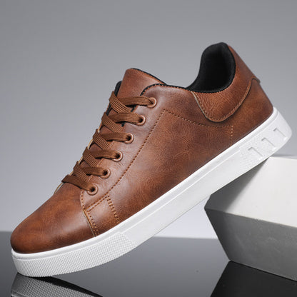 Brown Leather Casual Sneakers