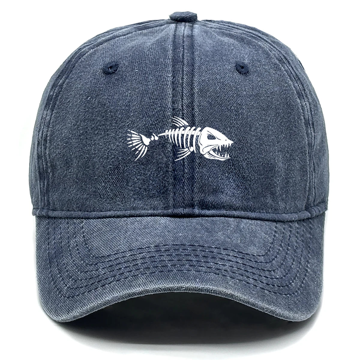 FishBone Embroidered Dad Hat | Vintage Washed Cotton Cap