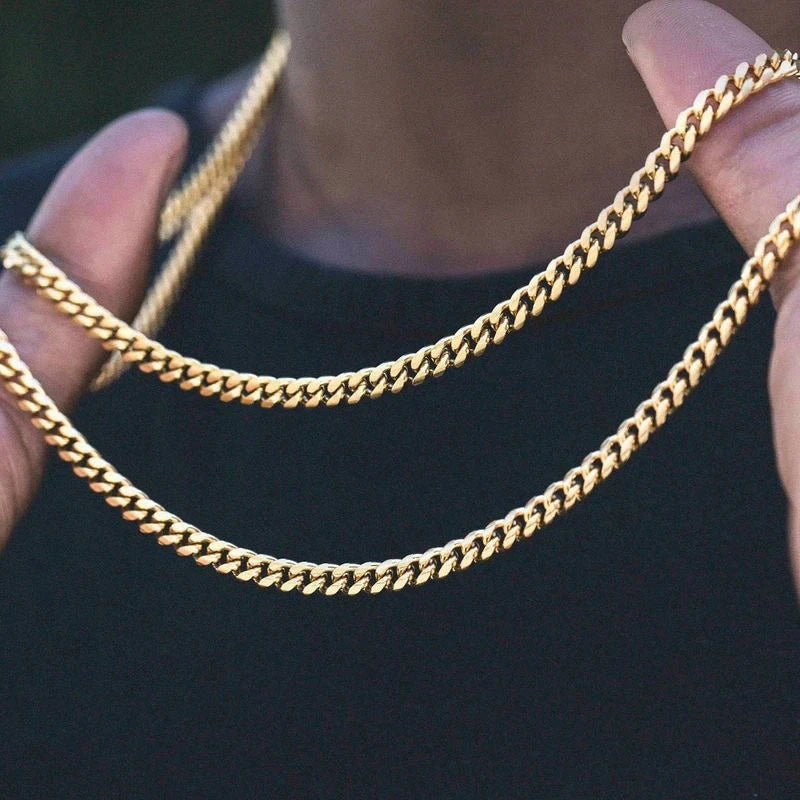 Retro Cuban Link Chain Necklace for Men | Stainless Steel Hip Hop Jewelry