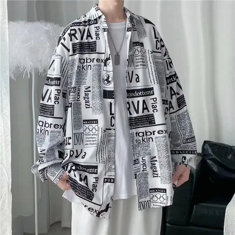 Men's Newsprint Haori Jacket | Underground Press™ Oversized Streetwear Top