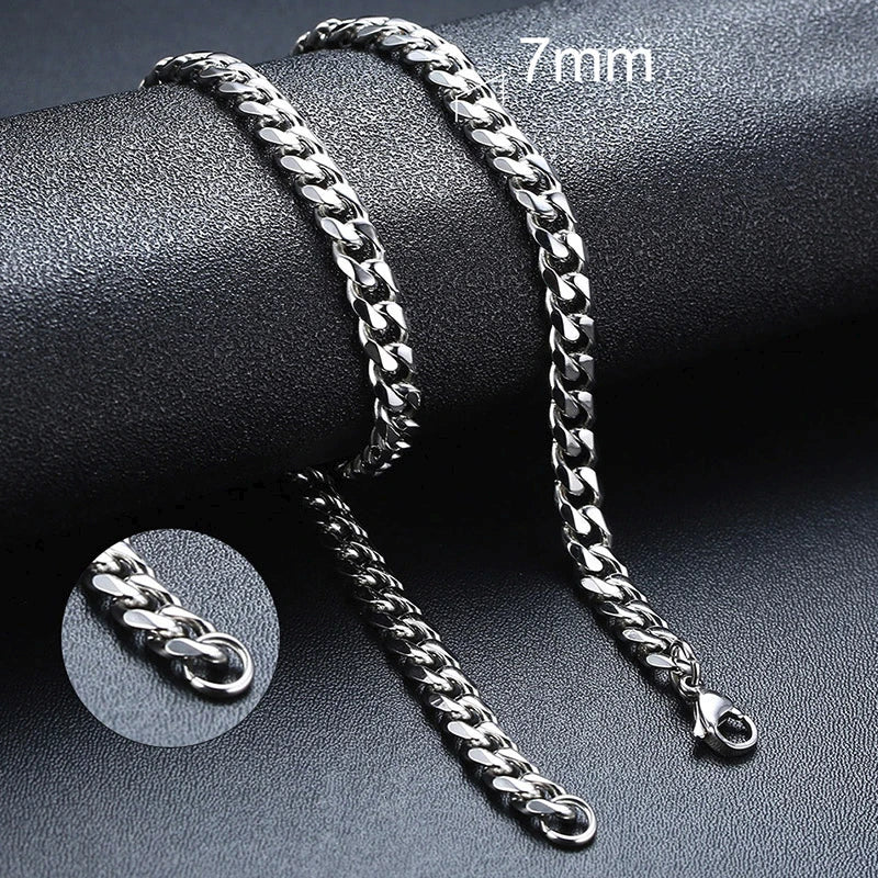 Retro Cuban Link Chain Necklace for Men | Stainless Steel Hip Hop Jewelry