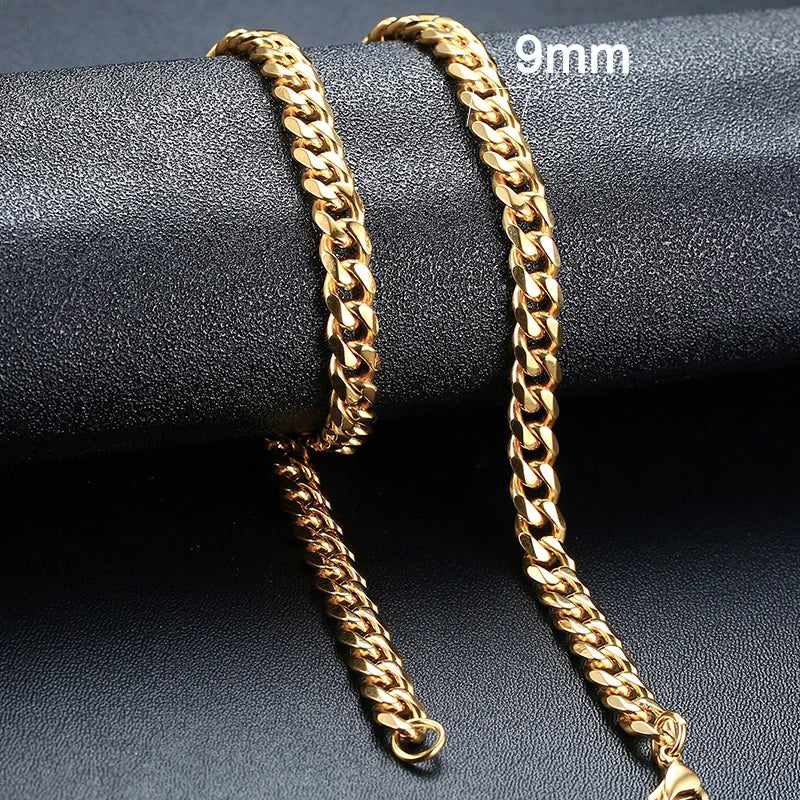 Retro Cuban Link Chain Necklace for Men | Stainless Steel Hip Hop Jewelry