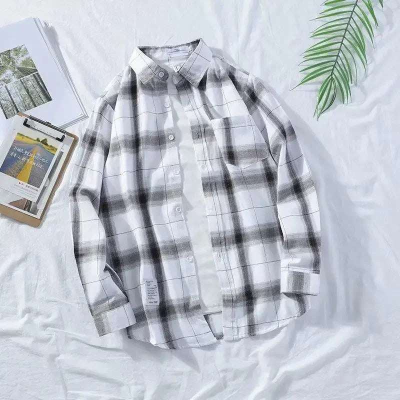 Men's Plaid Flannel Shacket | Raw Check™ Oversized Casual Jacket