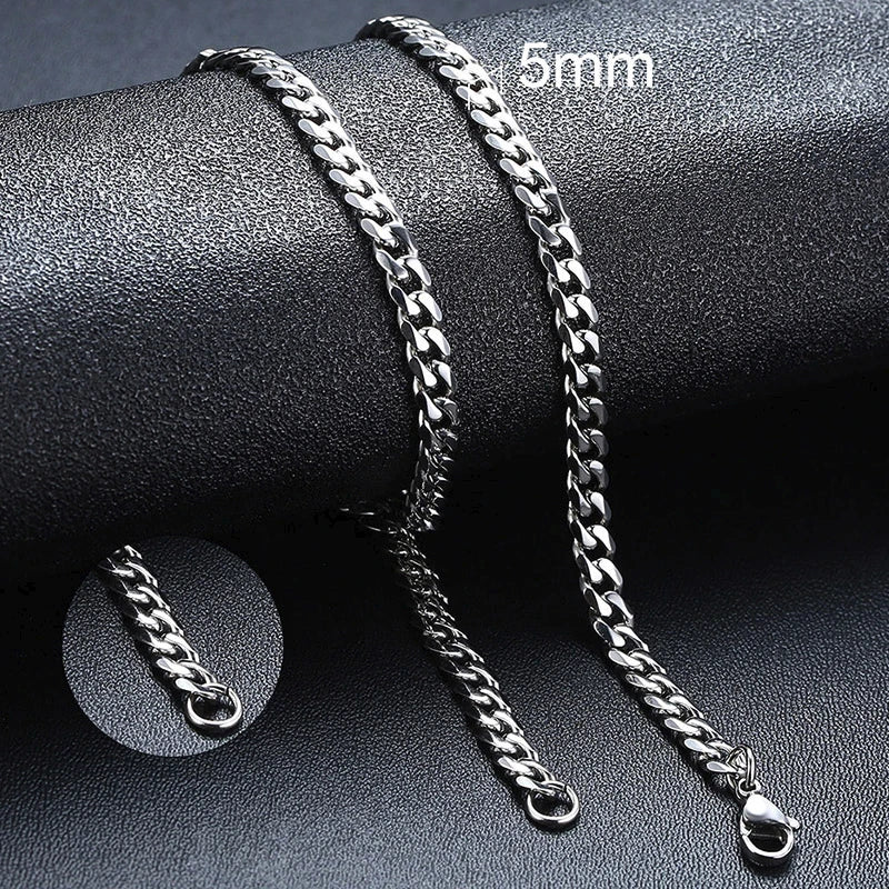 Retro Cuban Link Chain Necklace for Men | Stainless Steel Hip Hop Jewelry
