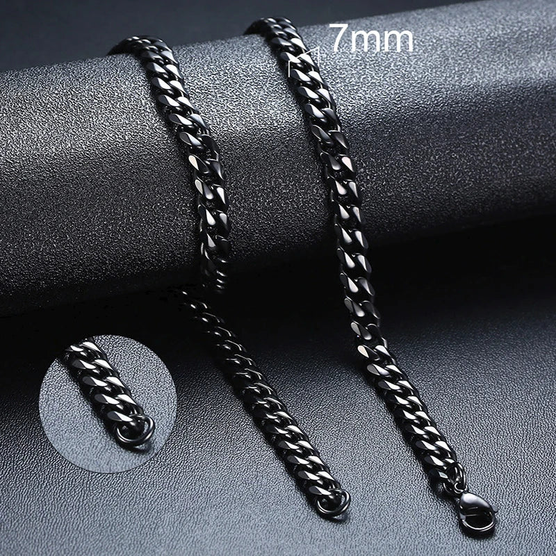 Retro Cuban Link Chain Necklace for Men | Stainless Steel Hip Hop Jewelry