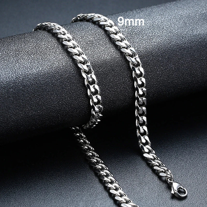 Retro Cuban Link Chain Necklace for Men | Stainless Steel Hip Hop Jewelry