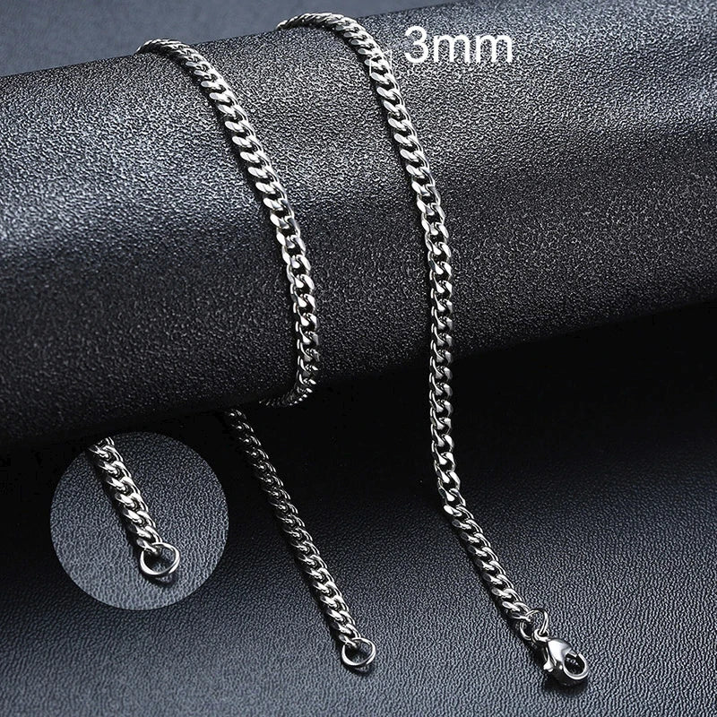 Retro Cuban Link Chain Necklace for Men | Stainless Steel Hip Hop Jewelry