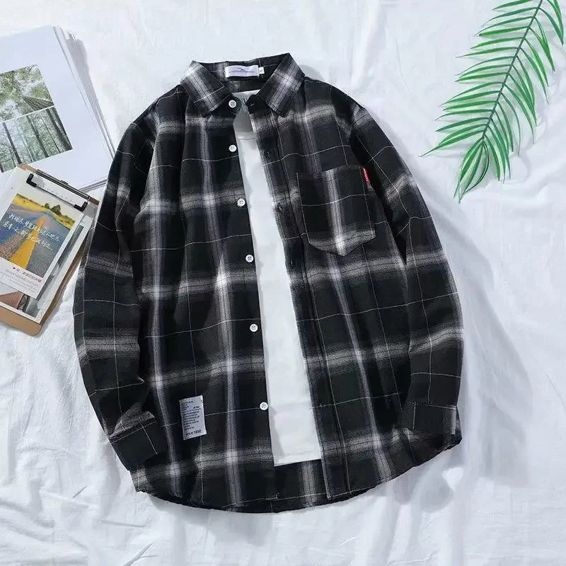 Men's Plaid Flannel Shacket | Raw Check™ Oversized Casual Jacket