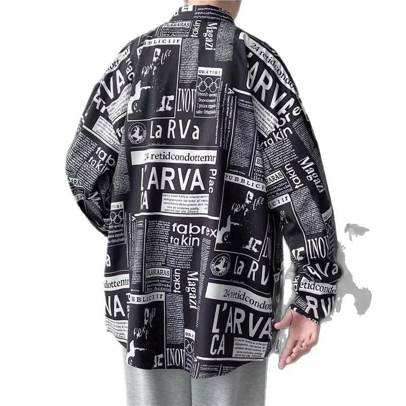 Men's Newsprint Haori Jacket | Underground Press™ Oversized Streetwear Top