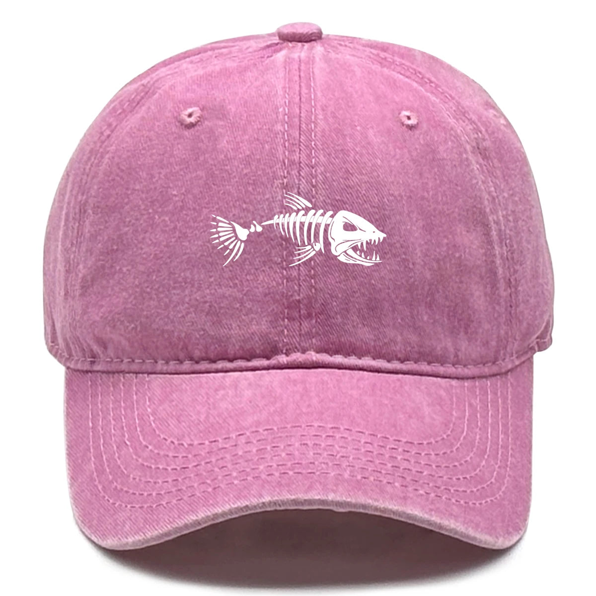 FishBone Embroidered Dad Hat | Vintage Washed Cotton Cap