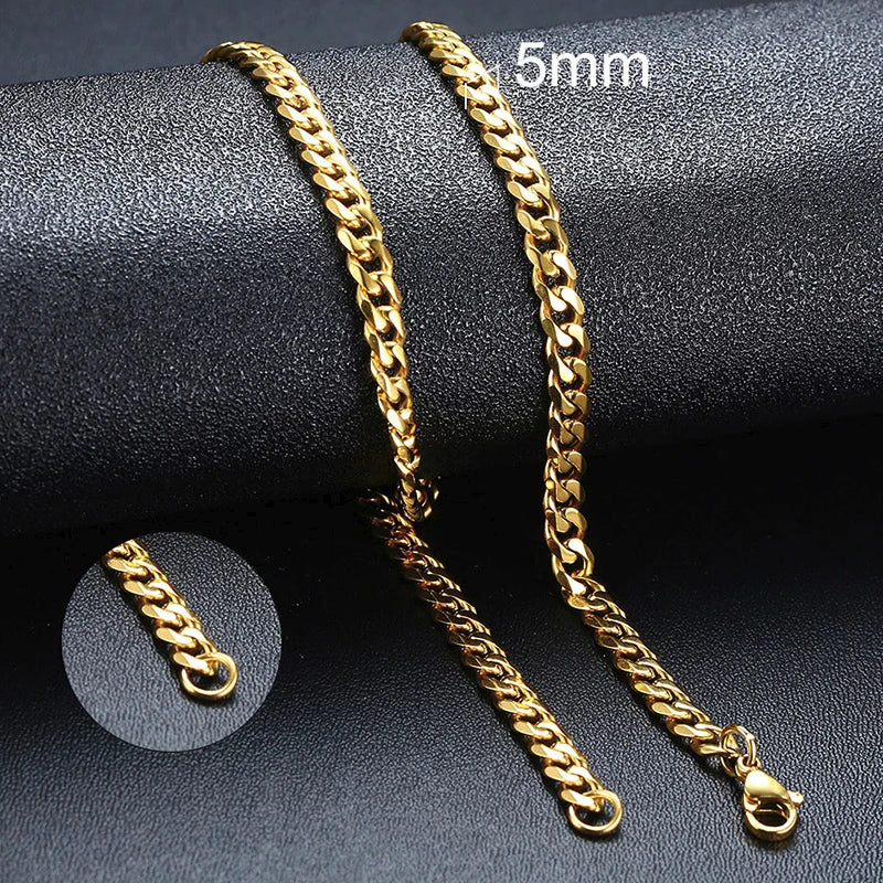Retro Cuban Link Chain Necklace for Men | Stainless Steel Hip Hop Jewelry