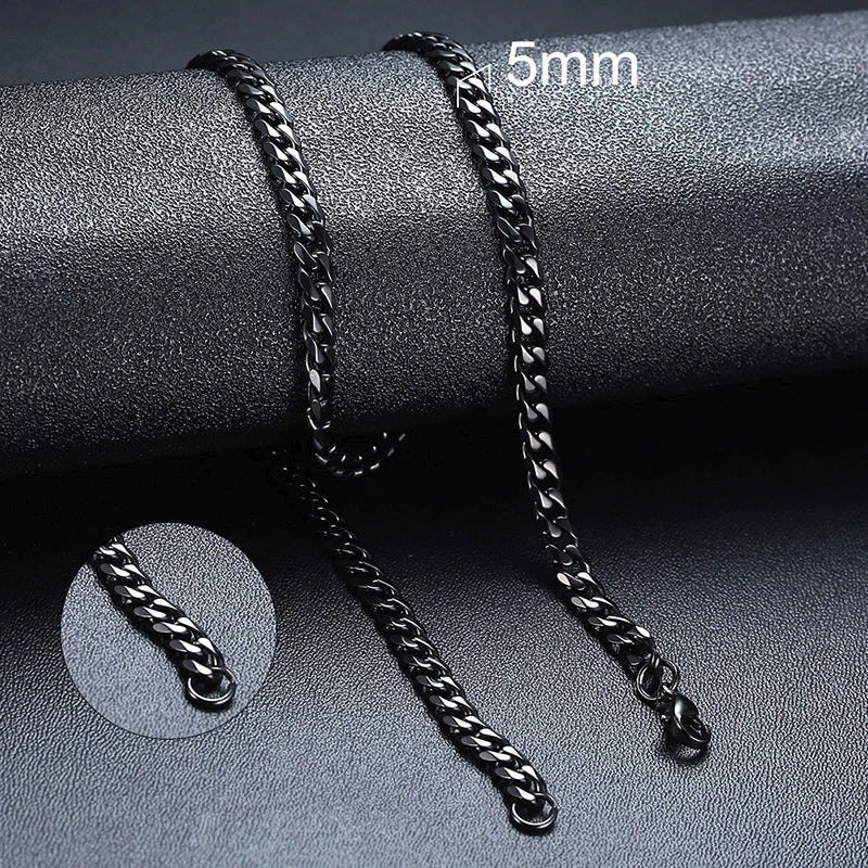 Retro Cuban Link Chain Necklace for Men | Stainless Steel Hip Hop Jewelry