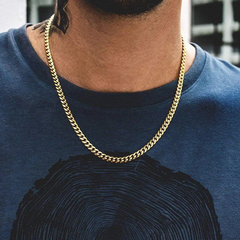 Retro Cuban Link Chain Necklace for Men | Stainless Steel Hip Hop Jewelry