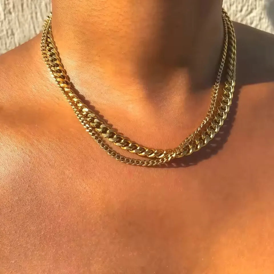 Retro Cuban Link Chain Necklace for Men | Stainless Steel Hip Hop Jewelry