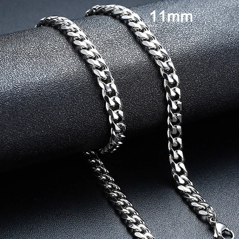 Retro Cuban Link Chain Necklace for Men | Stainless Steel Hip Hop Jewelry